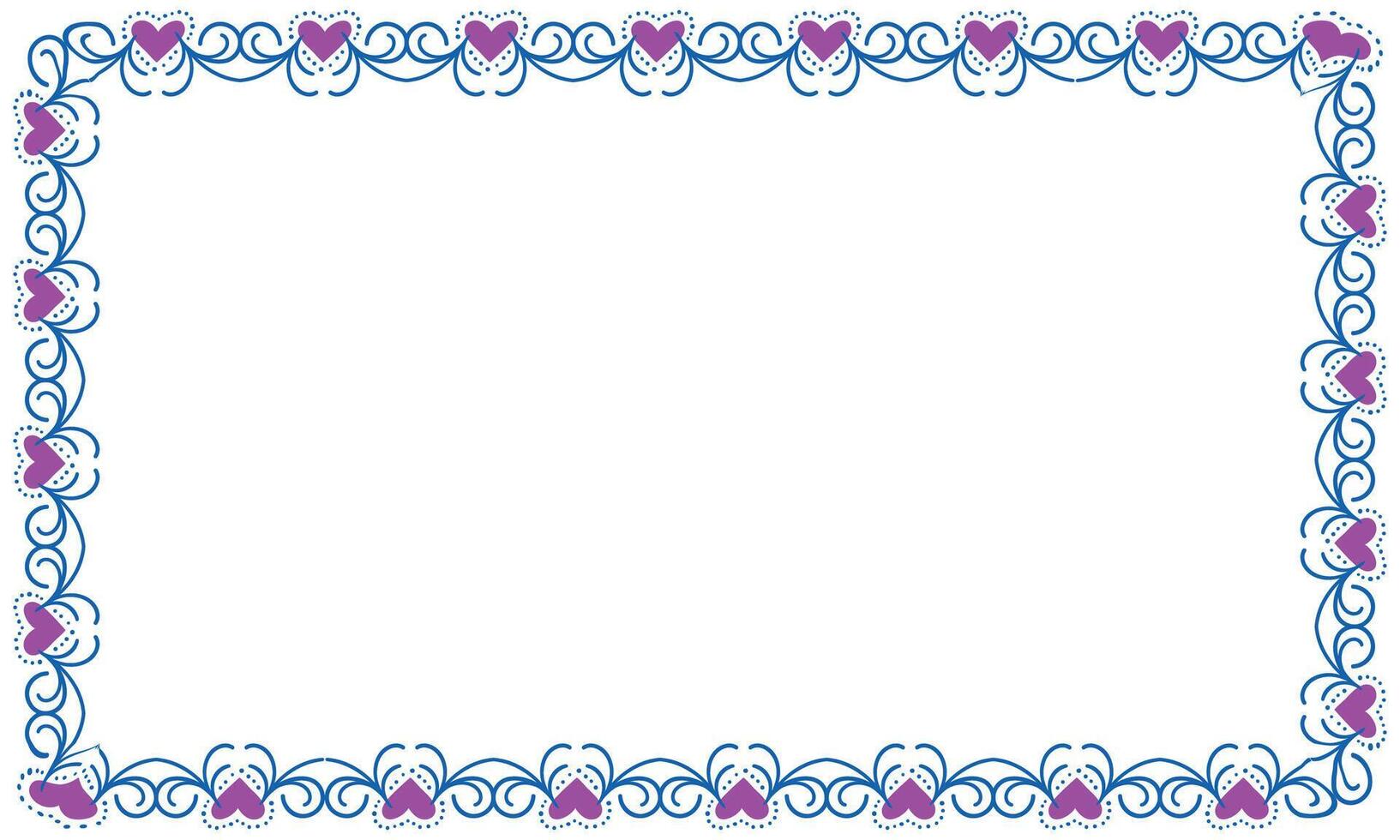 Hand drawn hearts border and frame design vector