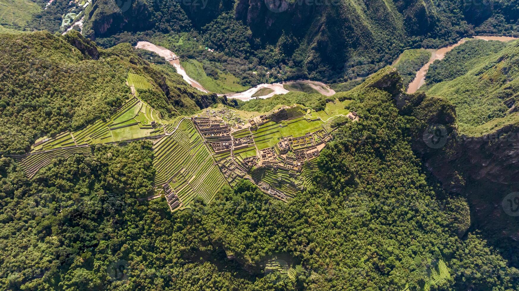 Machu Picchu, Peru. Aerial view photo