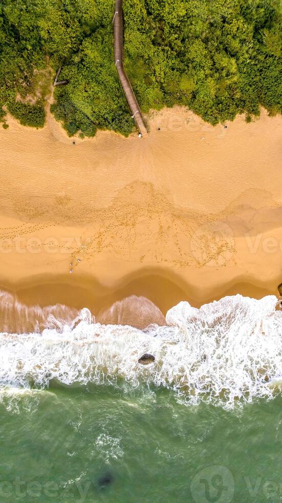 Balneario Camboriu in Santa Catarina. Taquaras Beach and Laranjeiras Beach in Balneario Camboriu. Aerial view in landscape. photo