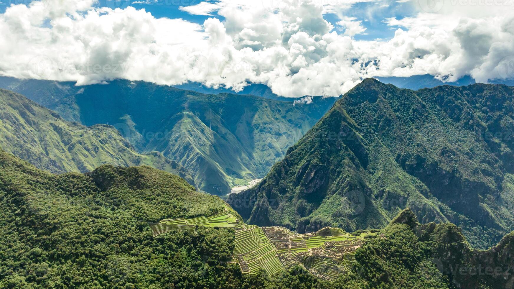 Machu Picchu, Peru. Aerial view photo