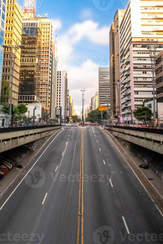 Paulista Avenue, financial center of the city and one of the main places of Sao Paulo, Brazil photo