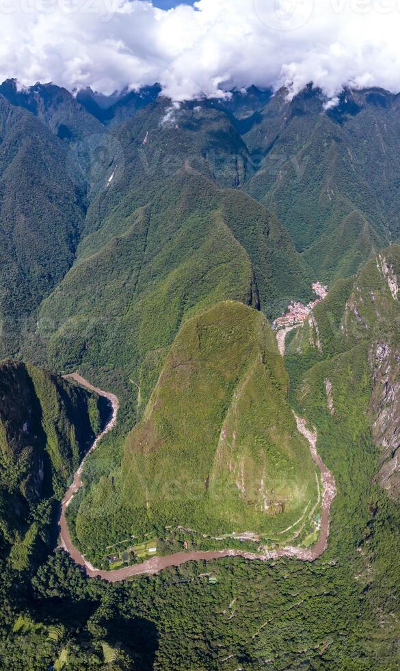 Machu Picchu, Peru. Aerial view photo