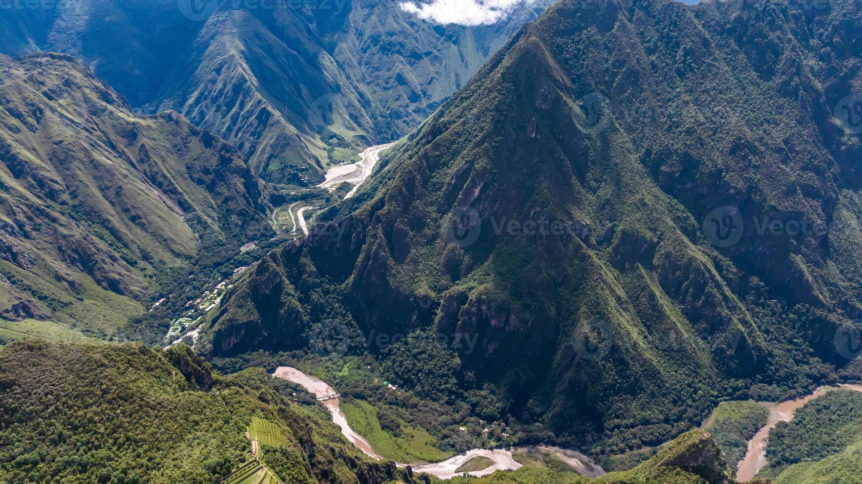 Machu Picchu, Peru. Aerial view photo