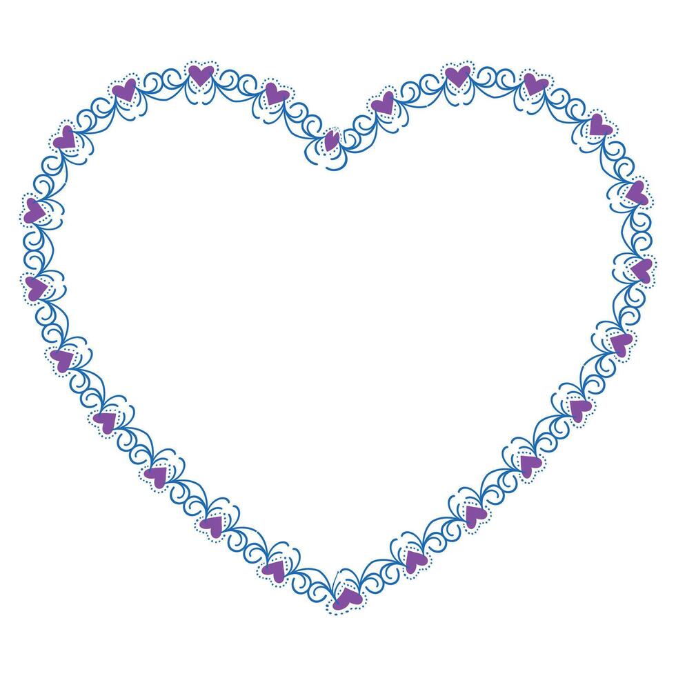 Hand drawn hearts border and frame design vector