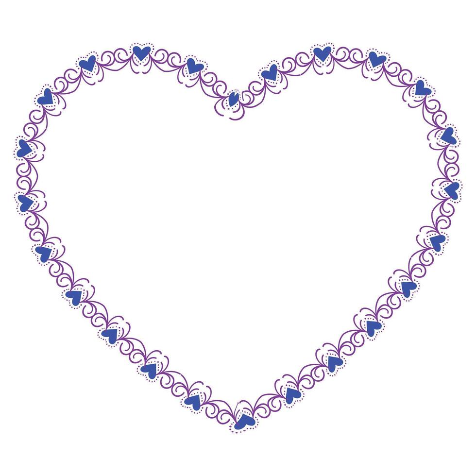 Hand drawn hearts border and frame design vector