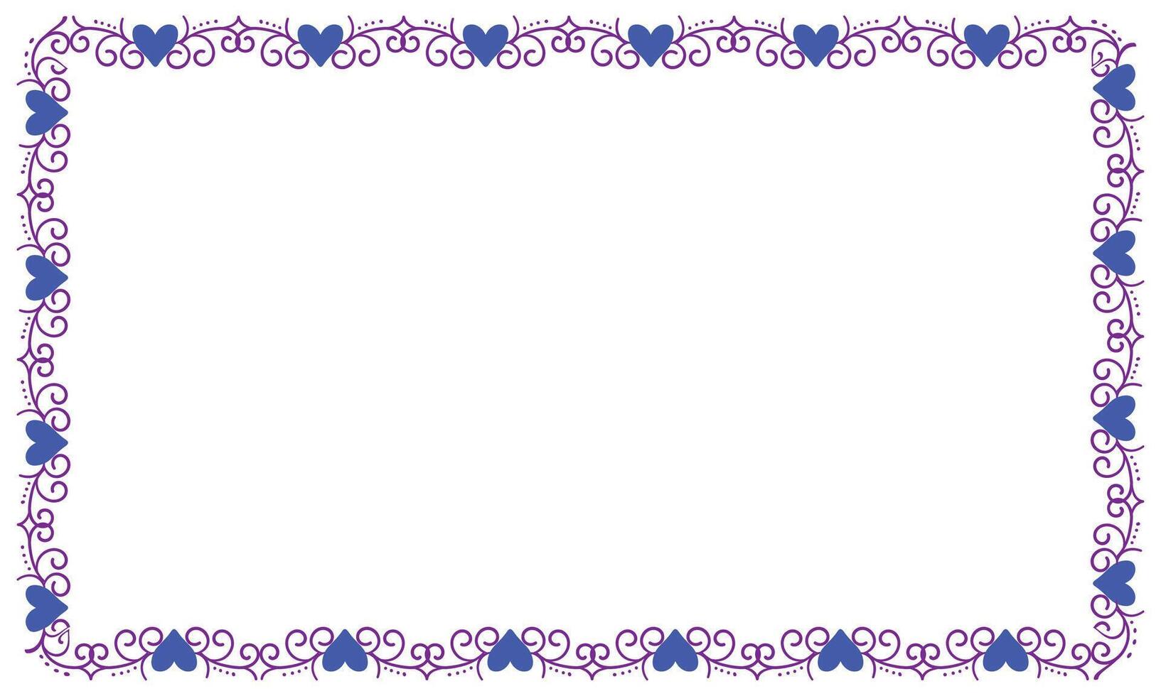 Hand drawn hearts border and frame design vector