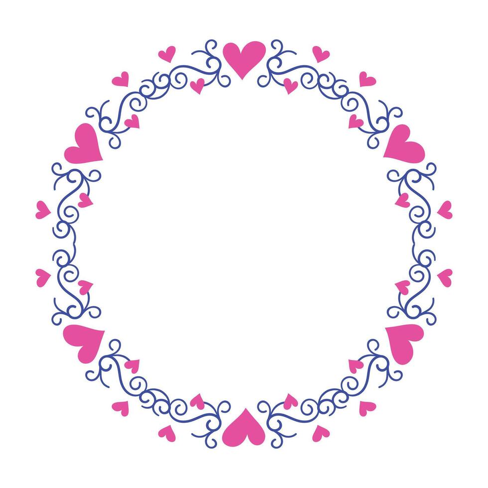 Hand drawn hearts border and frame design vector