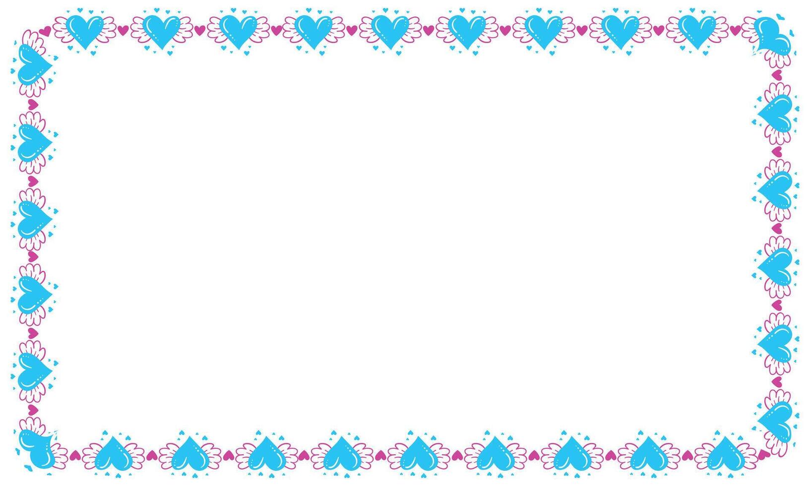 Hand drawn hearts border and frame design vector