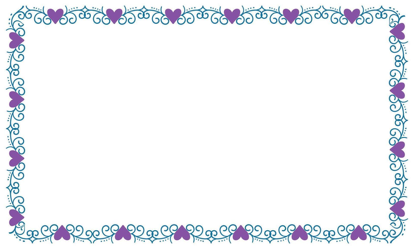 Hand drawn hearts border and frame design vector