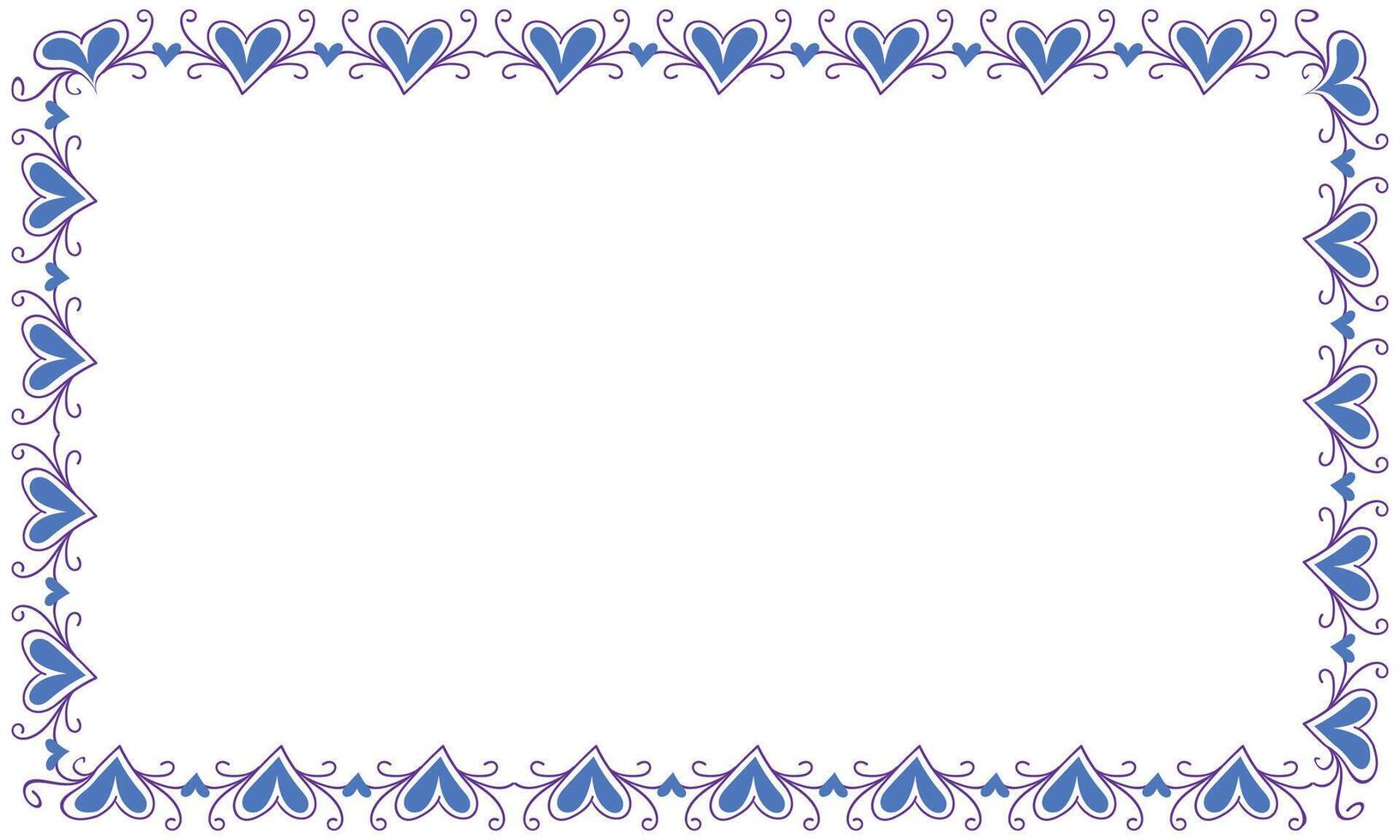 Hand drawn hearts border and frame design vector