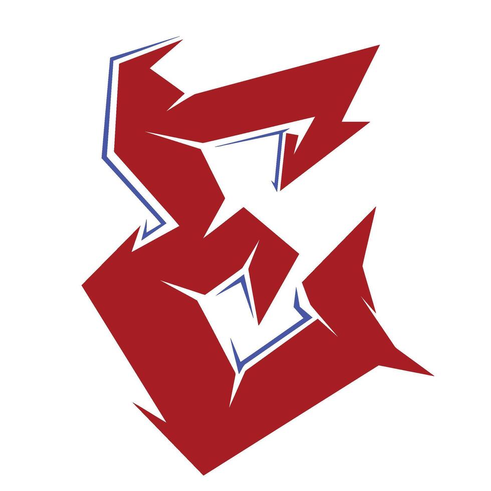 E Graffiti Font. Typography Font vector