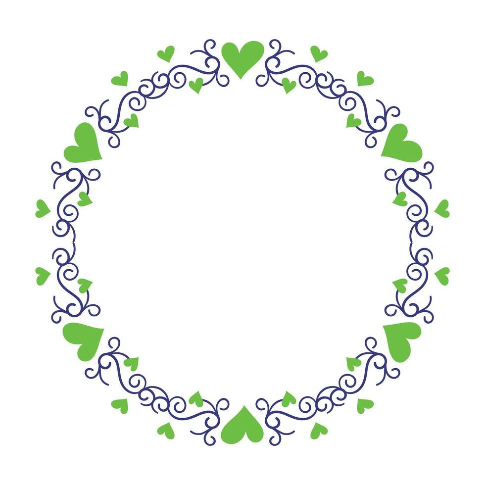 Hand drawn hearts border and frame design vector