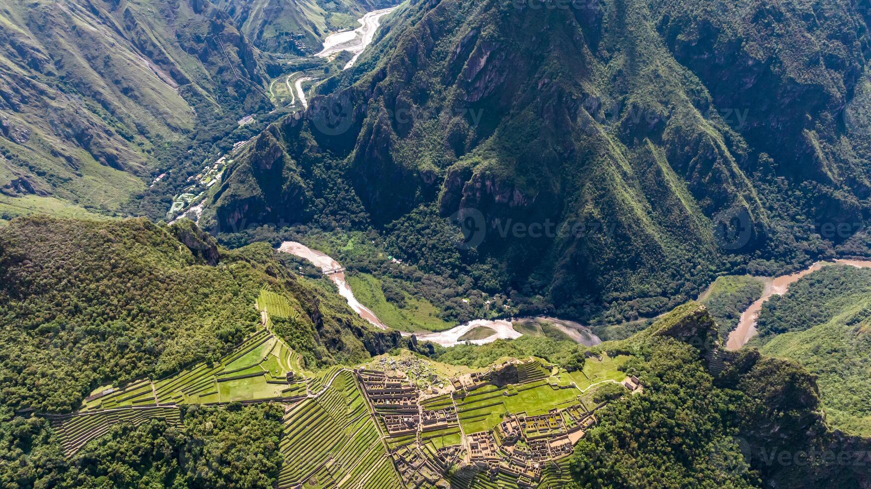 Machu Picchu, Peru. Aerial view photo
