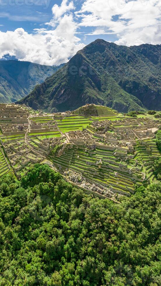 Machu Picchu, Peru. Aerial view photo