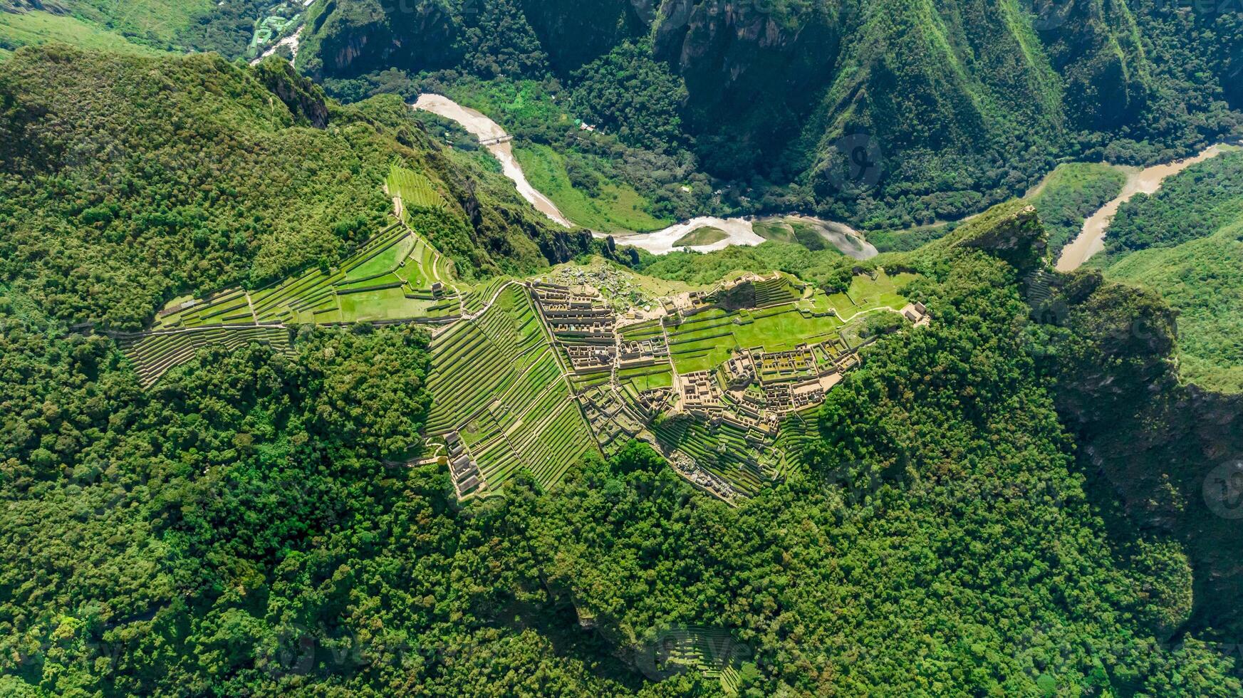 Machu Picchu, Peru. Aerial view photo