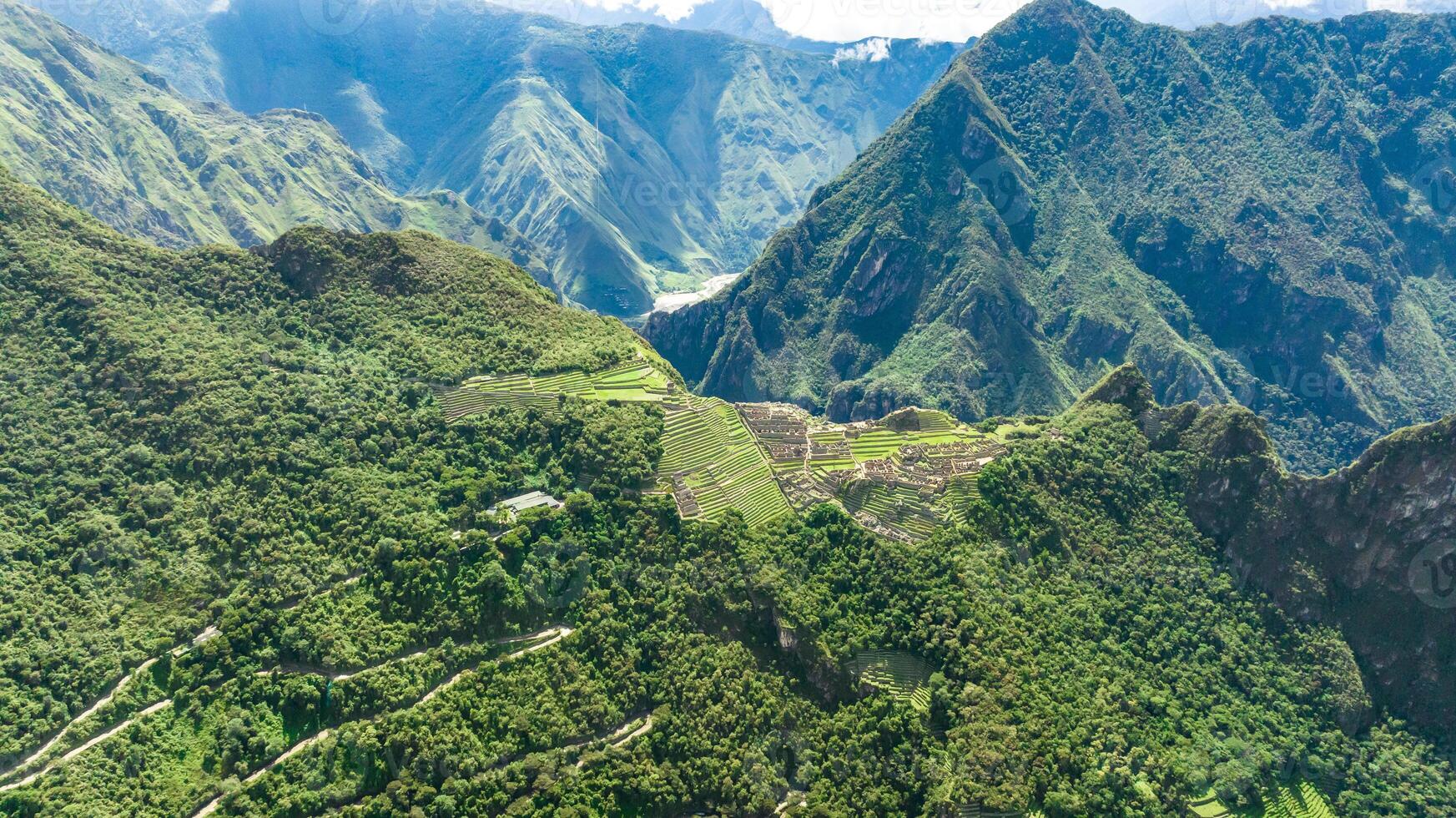Machu Picchu, Peru. Aerial view photo