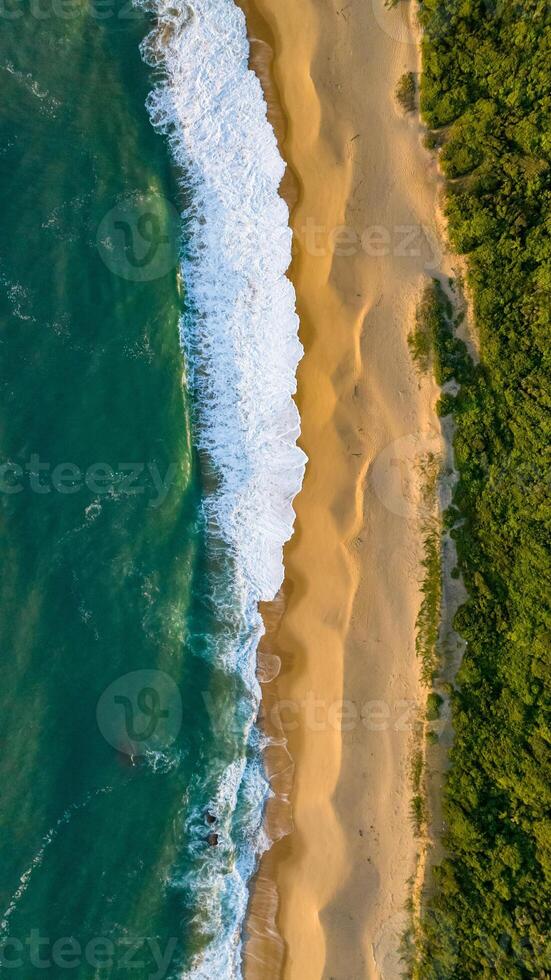 Balneario Camboriu in Santa Catarina. Taquaras Beach and Laranjeiras Beach in Balneario Camboriu. Aerial view in landscape. photo