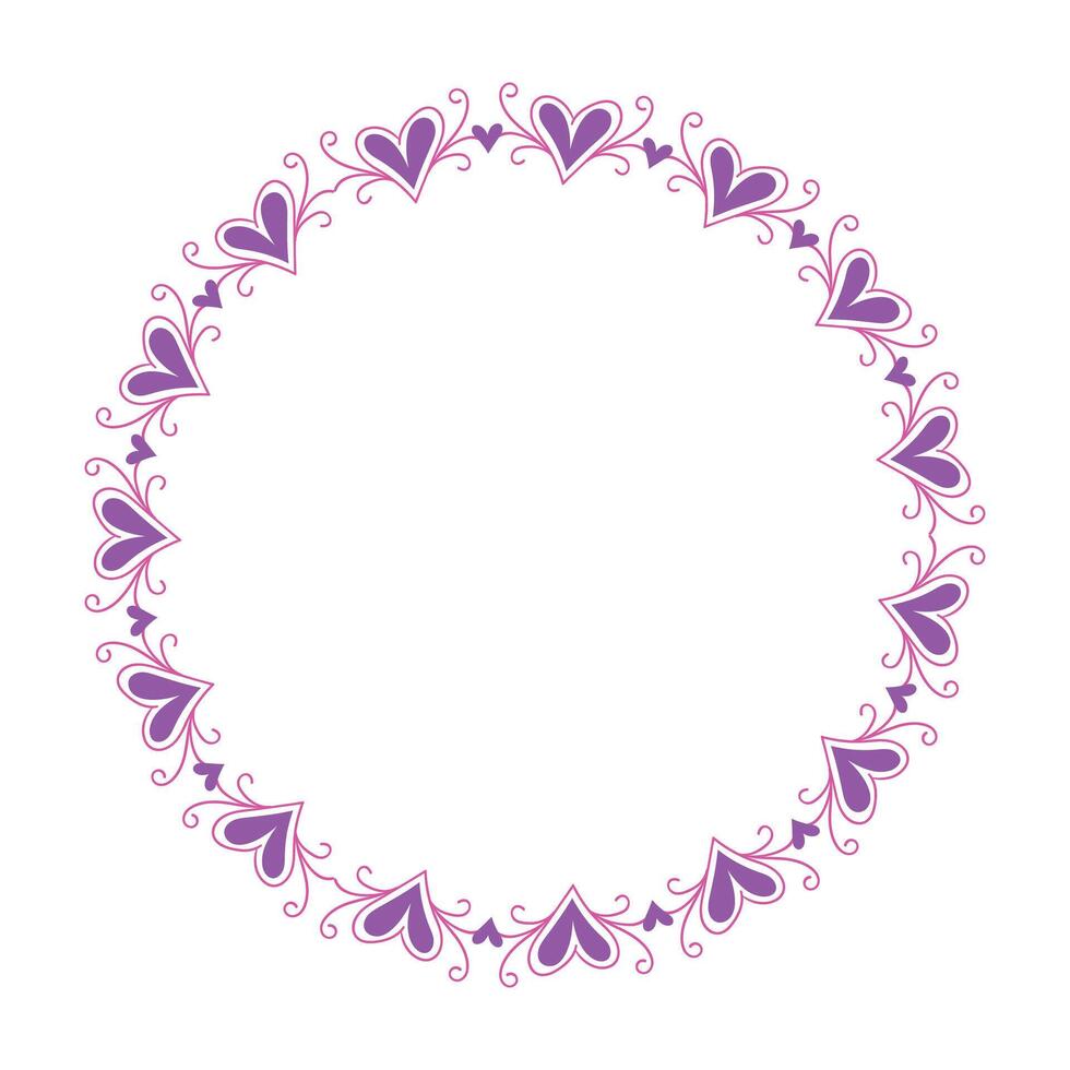 Hand drawn hearts border and frame design vector