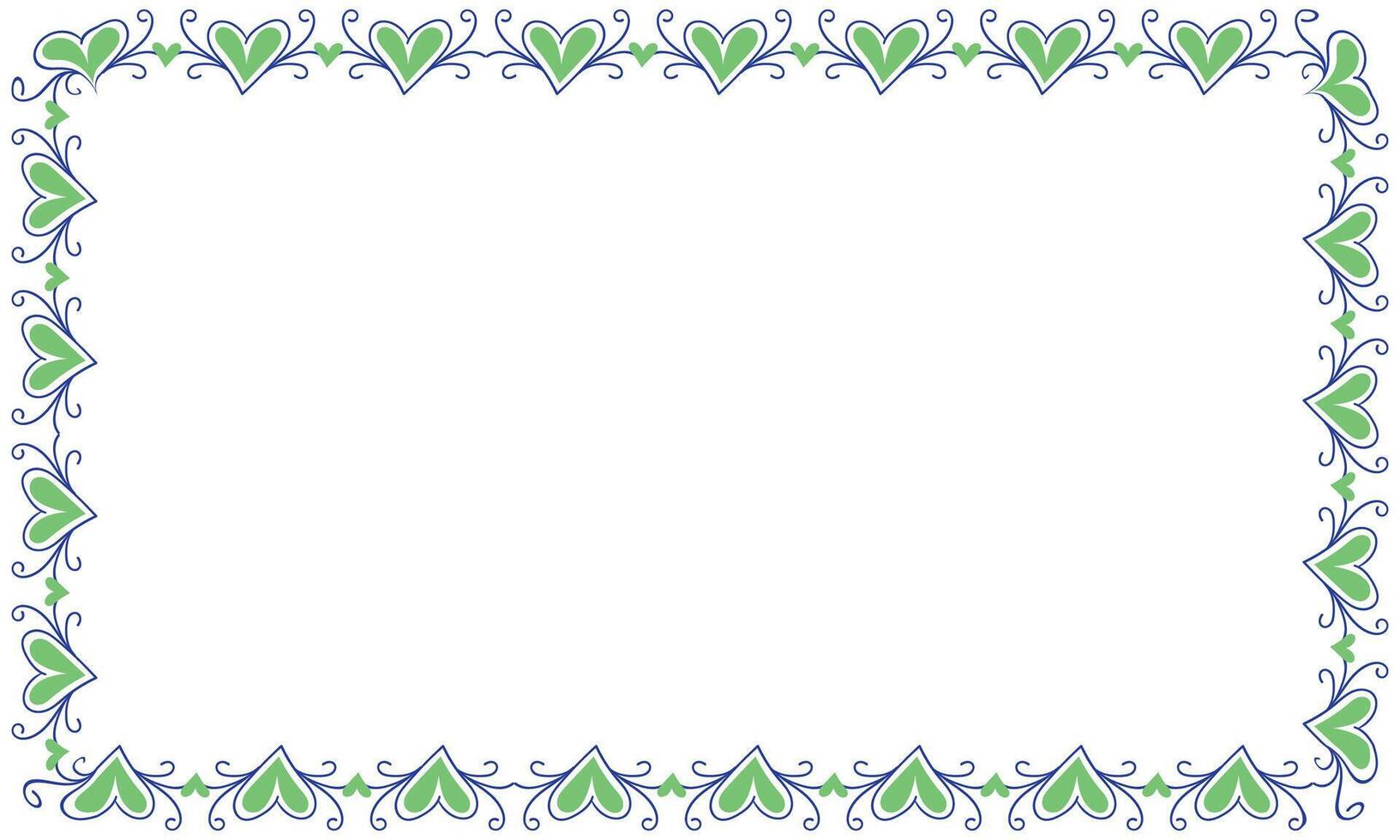 Hand drawn hearts border and frame design vector