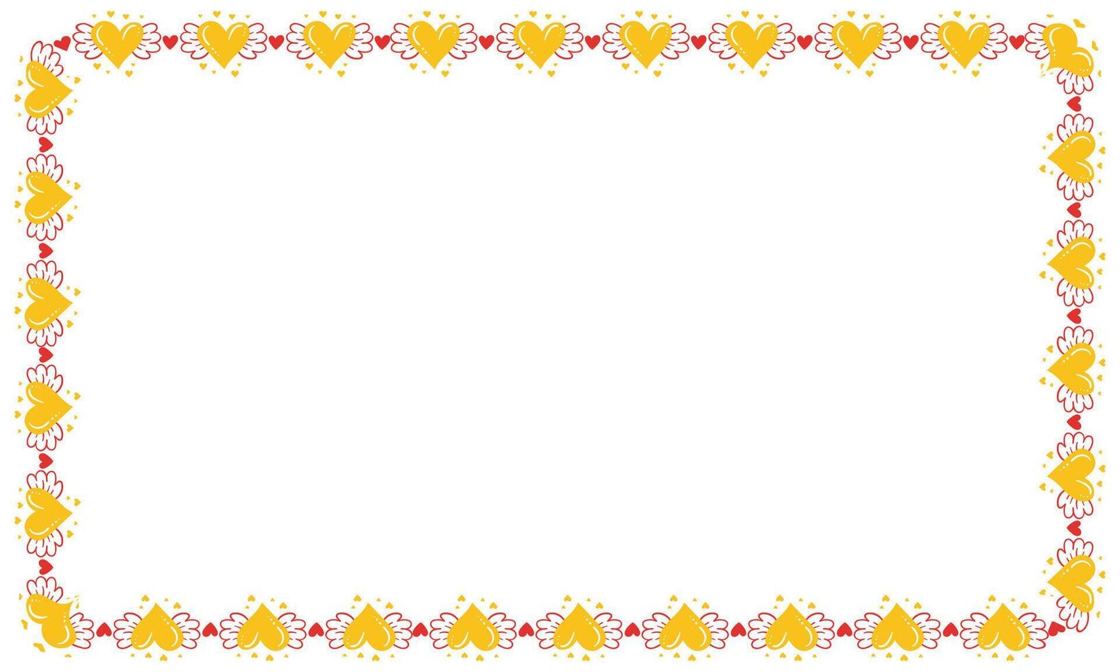 Hand drawn hearts border and frame design vector