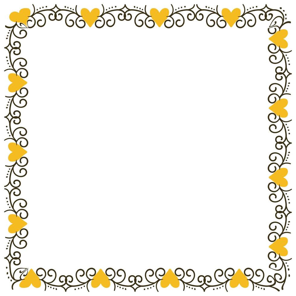 Hand drawn hearts border and frame design vector