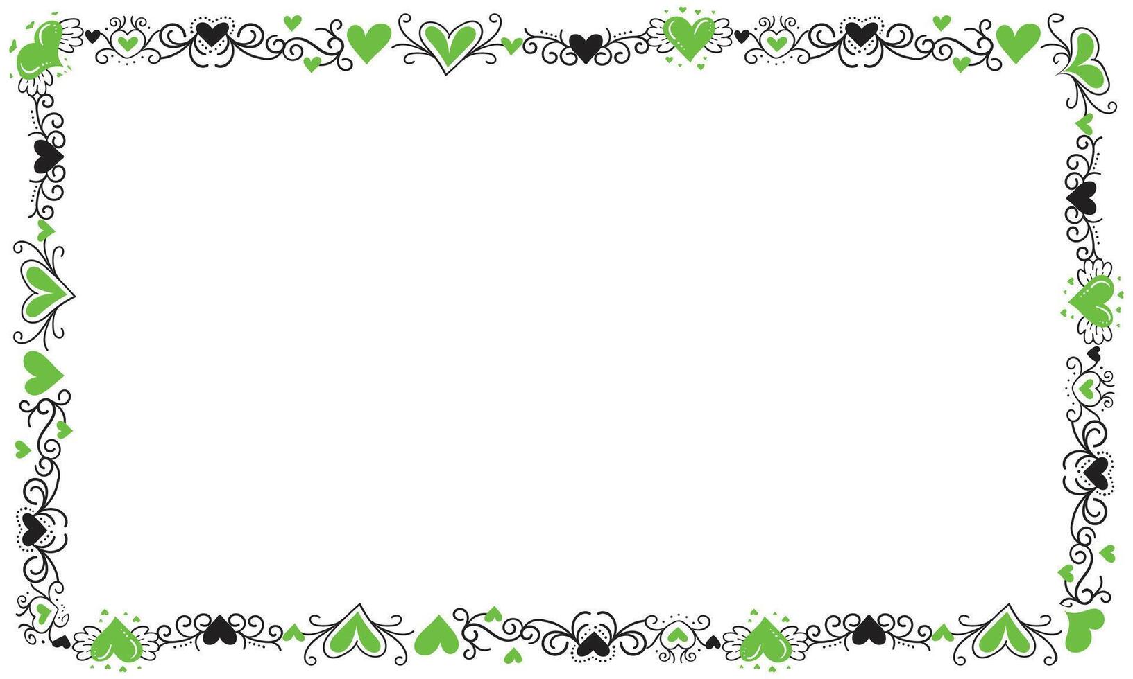Hand drawn hearts border and frame design vector