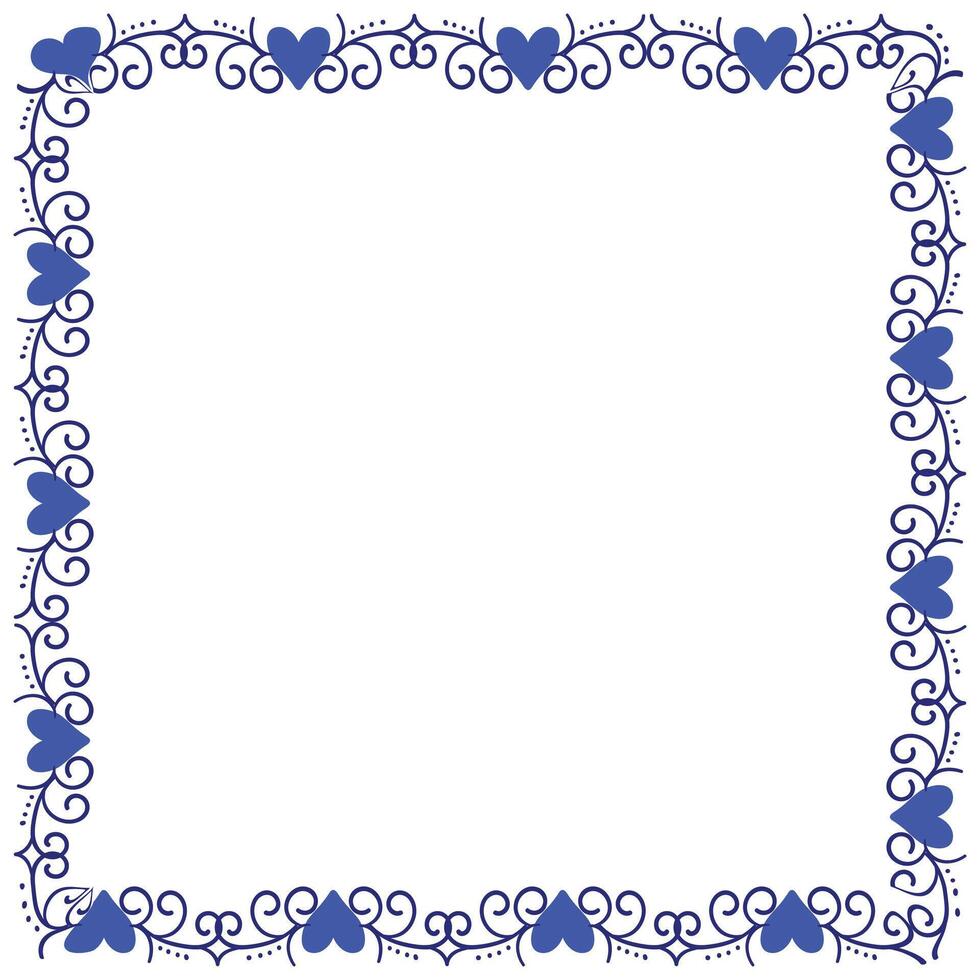 Hand drawn hearts border and frame design vector
