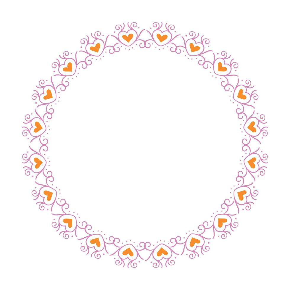 Hand drawn hearts border and frame design vector