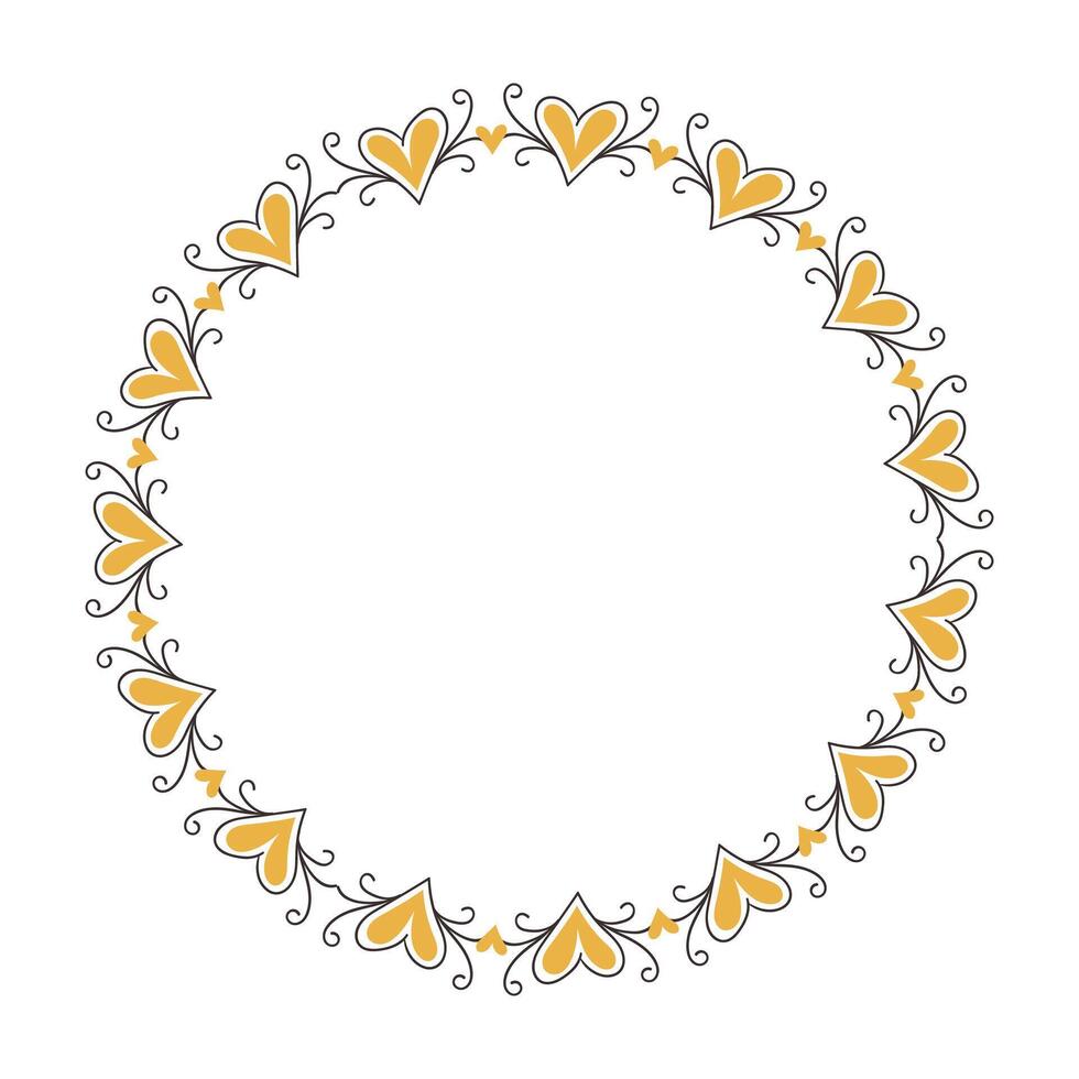 Hand drawn hearts border and frame design vector