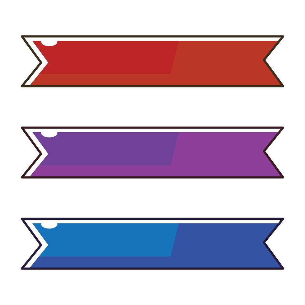 Ribbon element set design on white background vector