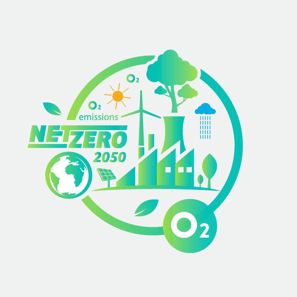 Net zero and carbon neutral concept , Carbon Neutrality vector