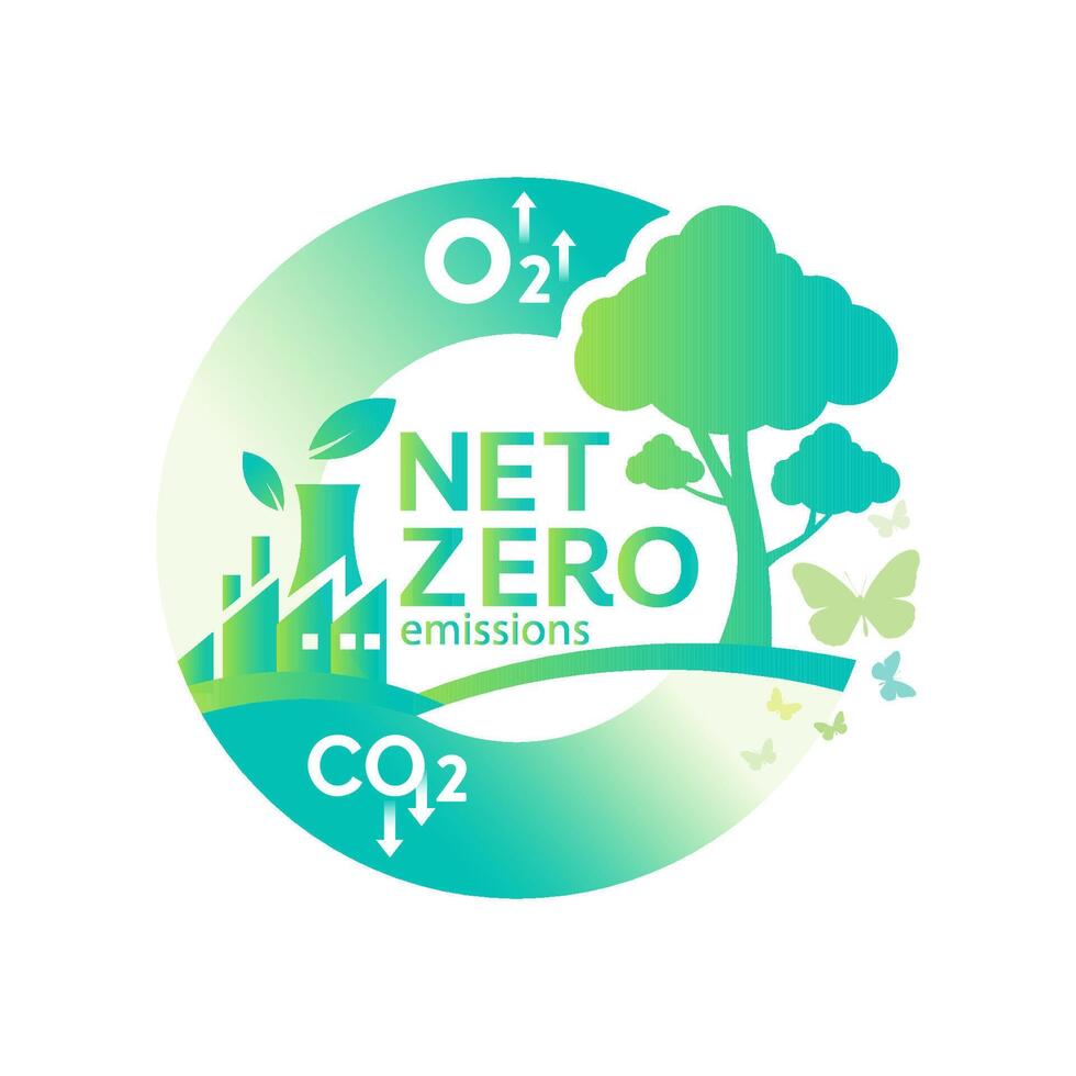 Net zero and carbon neutral concept , Carbon Neutrality vector
