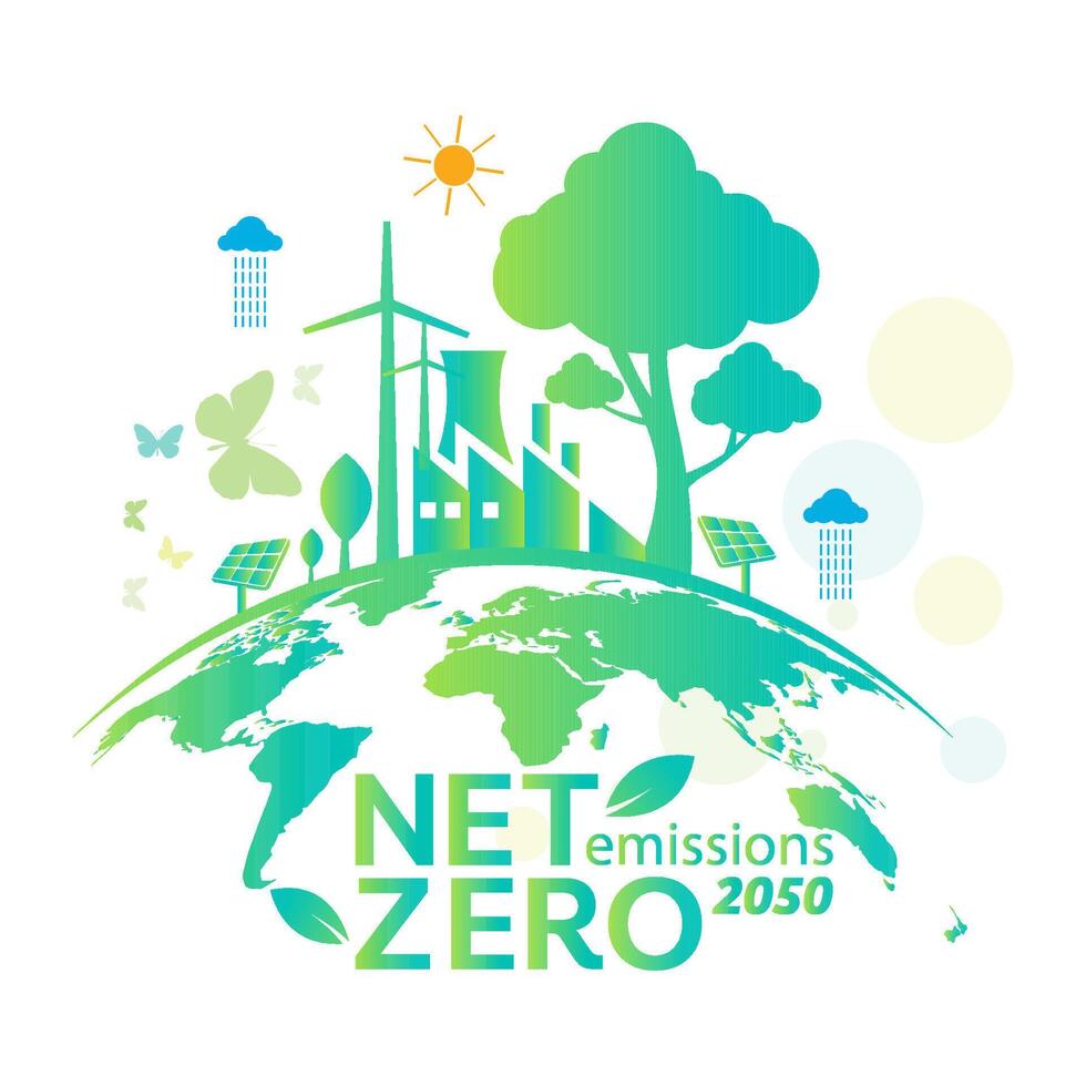 Net zero and carbon neutral concept , Carbon Neutrality vector