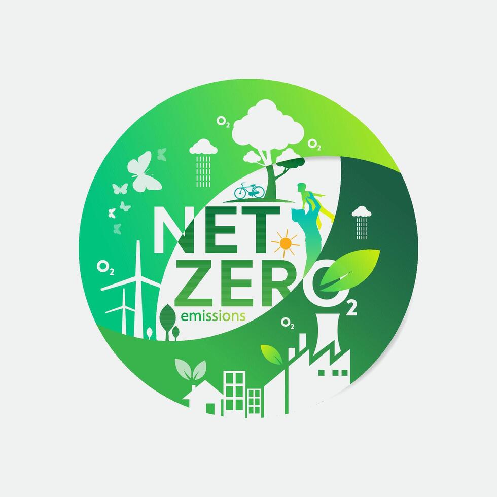 Net zero and carbon neutral concept , Carbon Neutrality vector