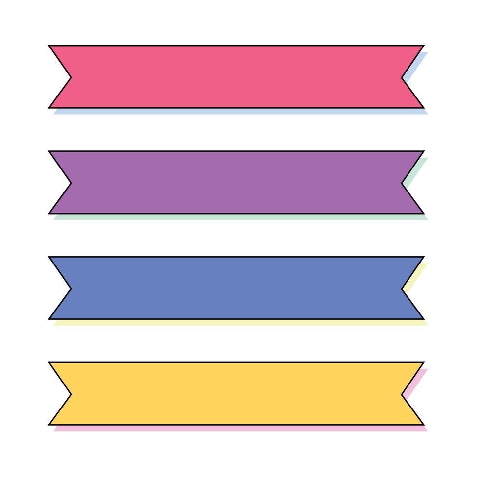 Template pastel ribbon lower third label vector