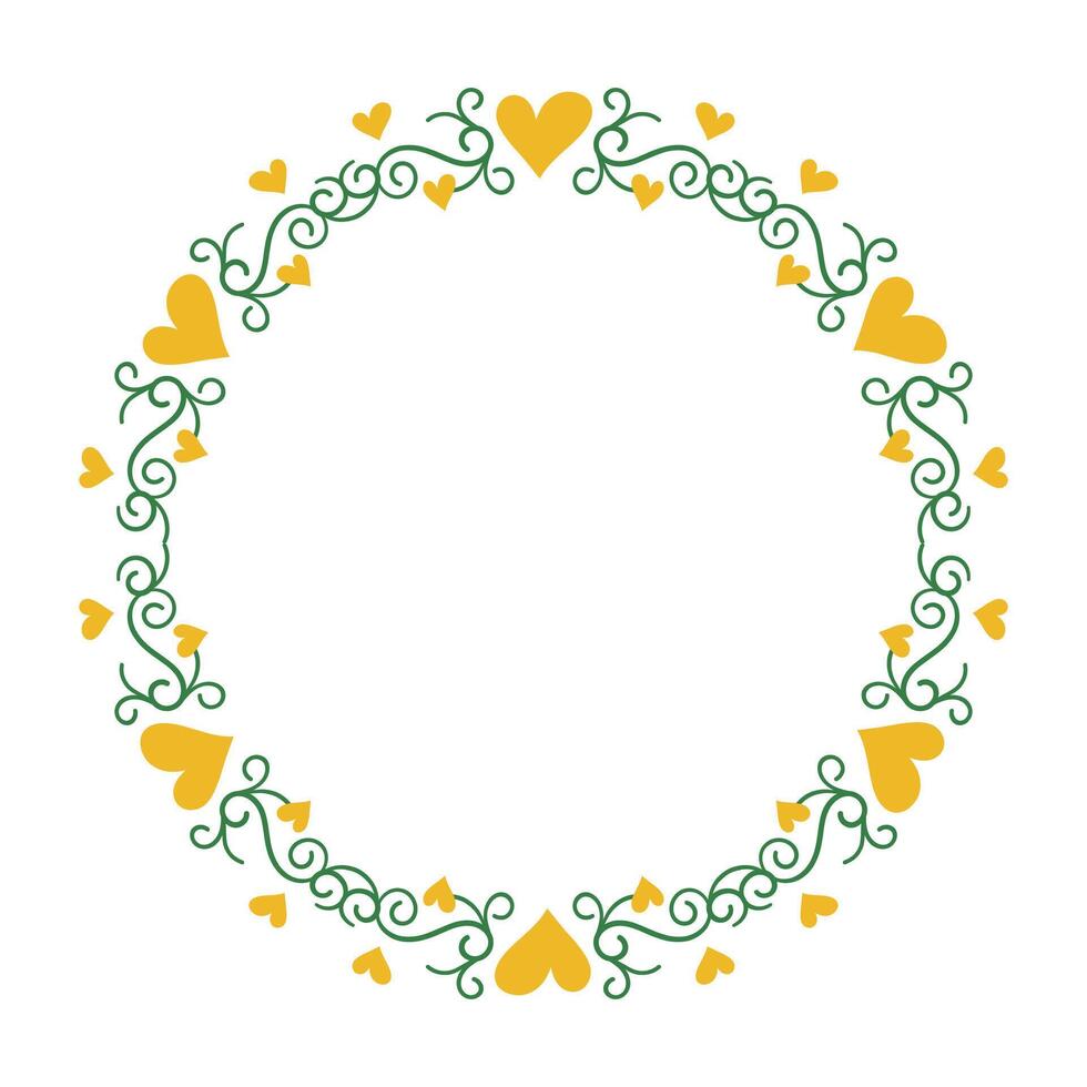Hand drawn hearts border and frame design vector