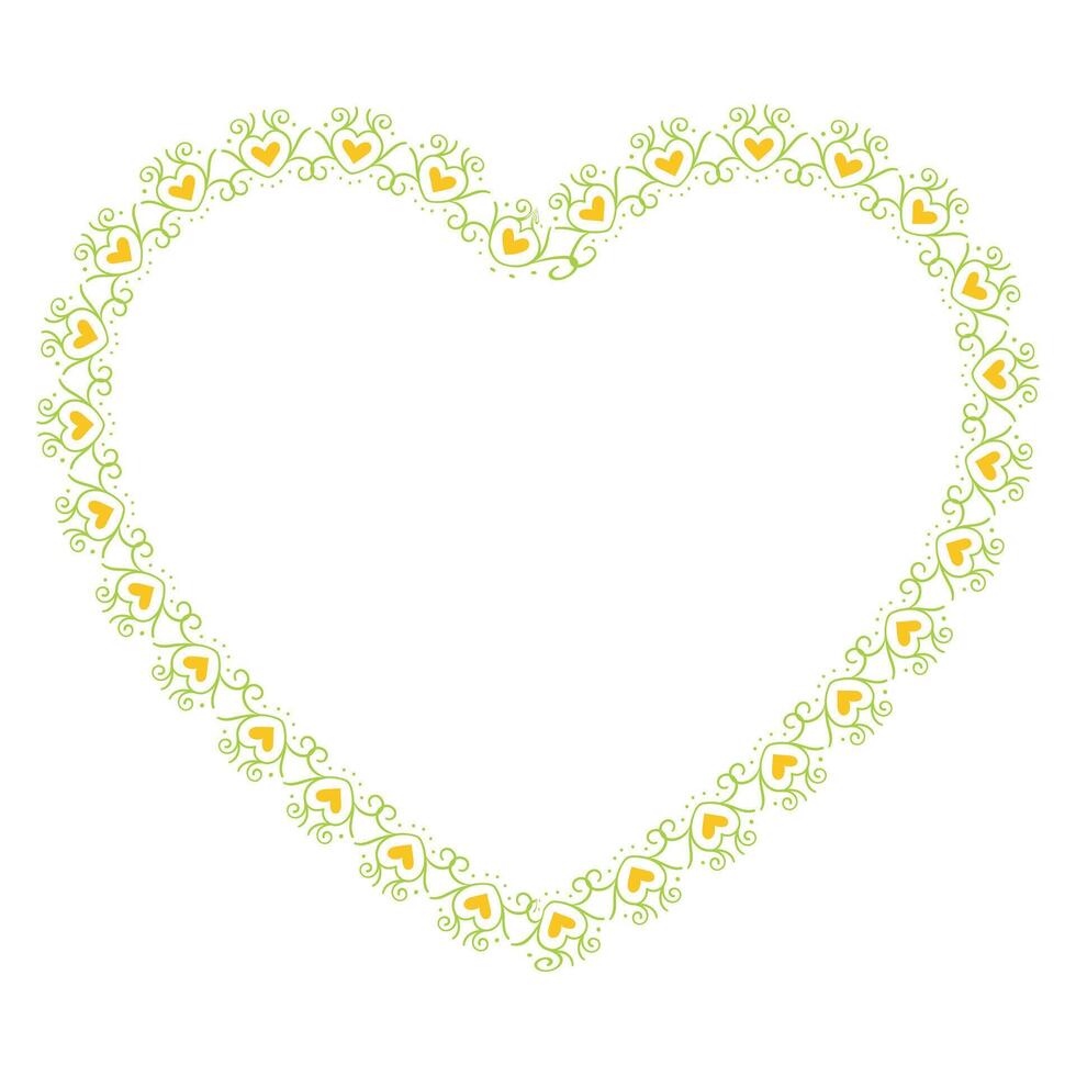 Hand drawn hearts border and frame design vector