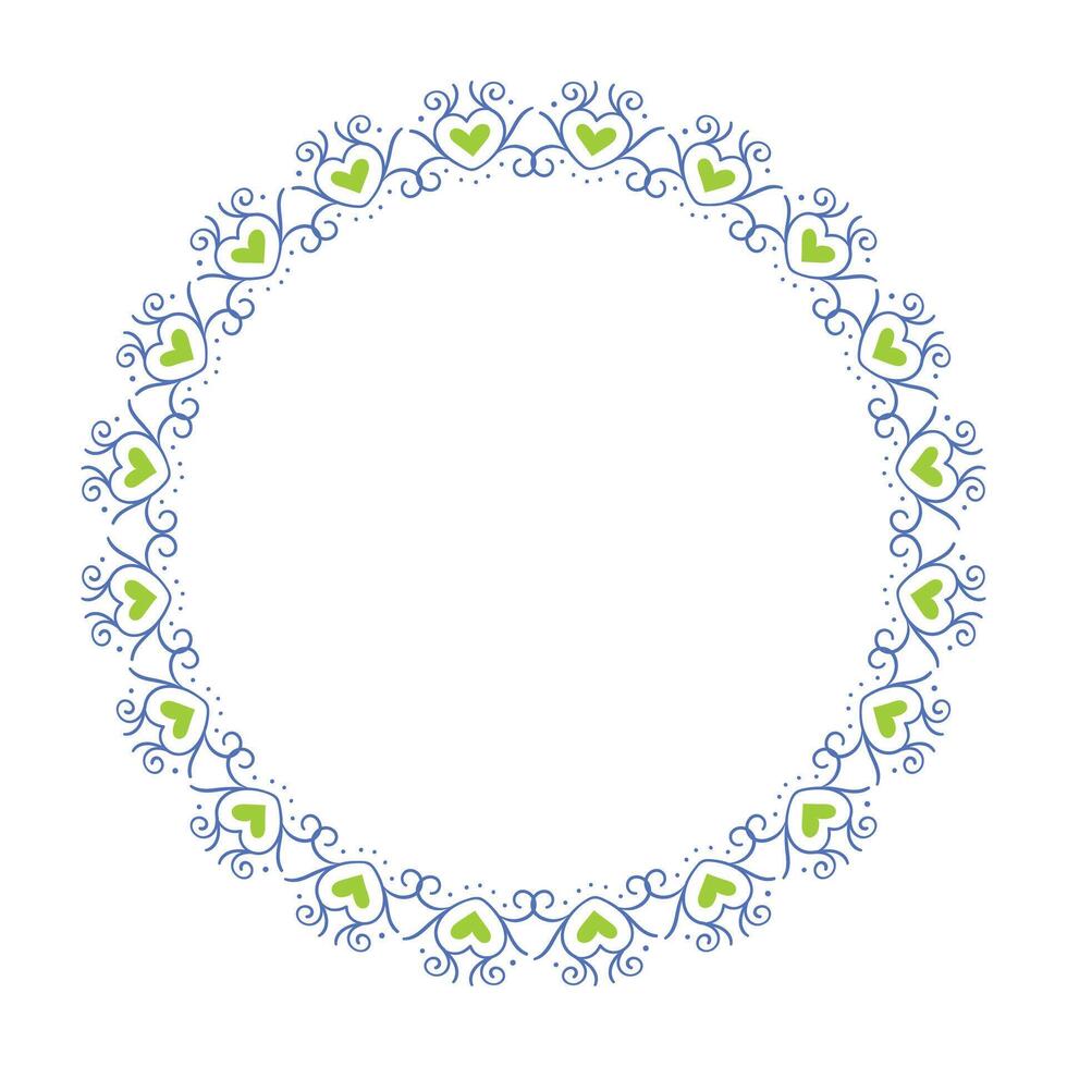 Hand drawn hearts border and frame design vector