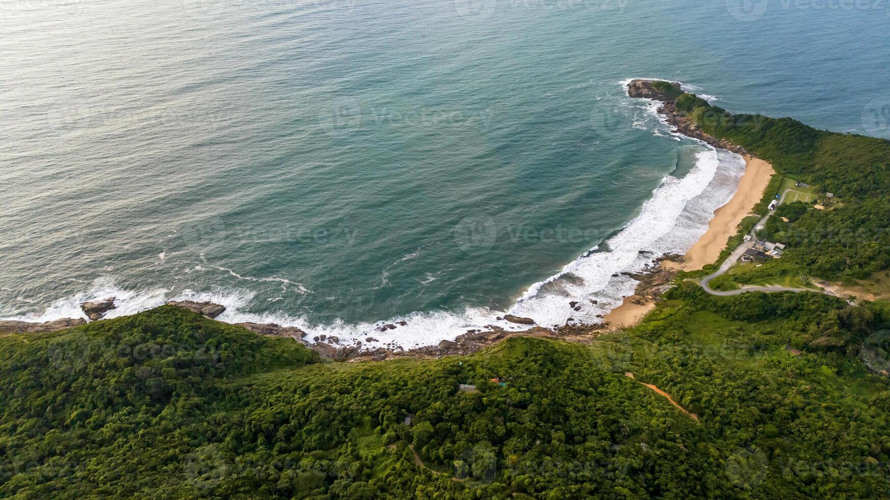 Balneario Camboriu in Santa Catarina. Taquaras Beach and Laranjeiras Beach in Balneario Camboriu. Aerial view in landscape. photo