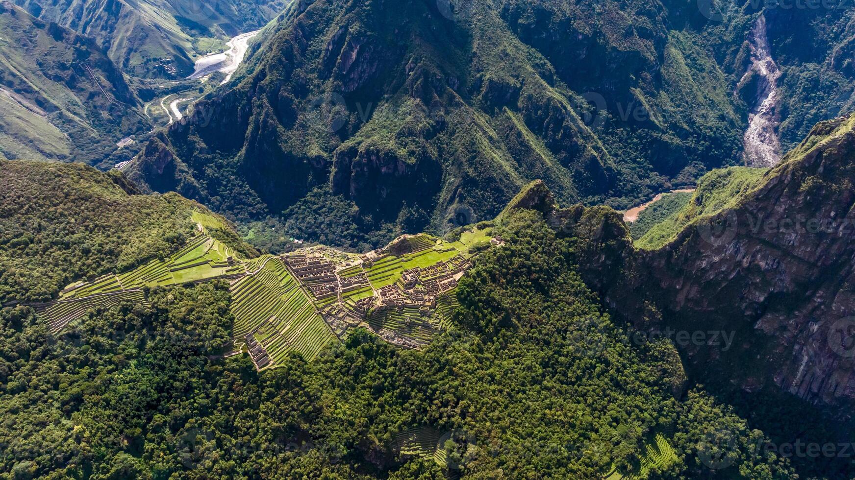 Machu Picchu, Peru. Aerial view photo