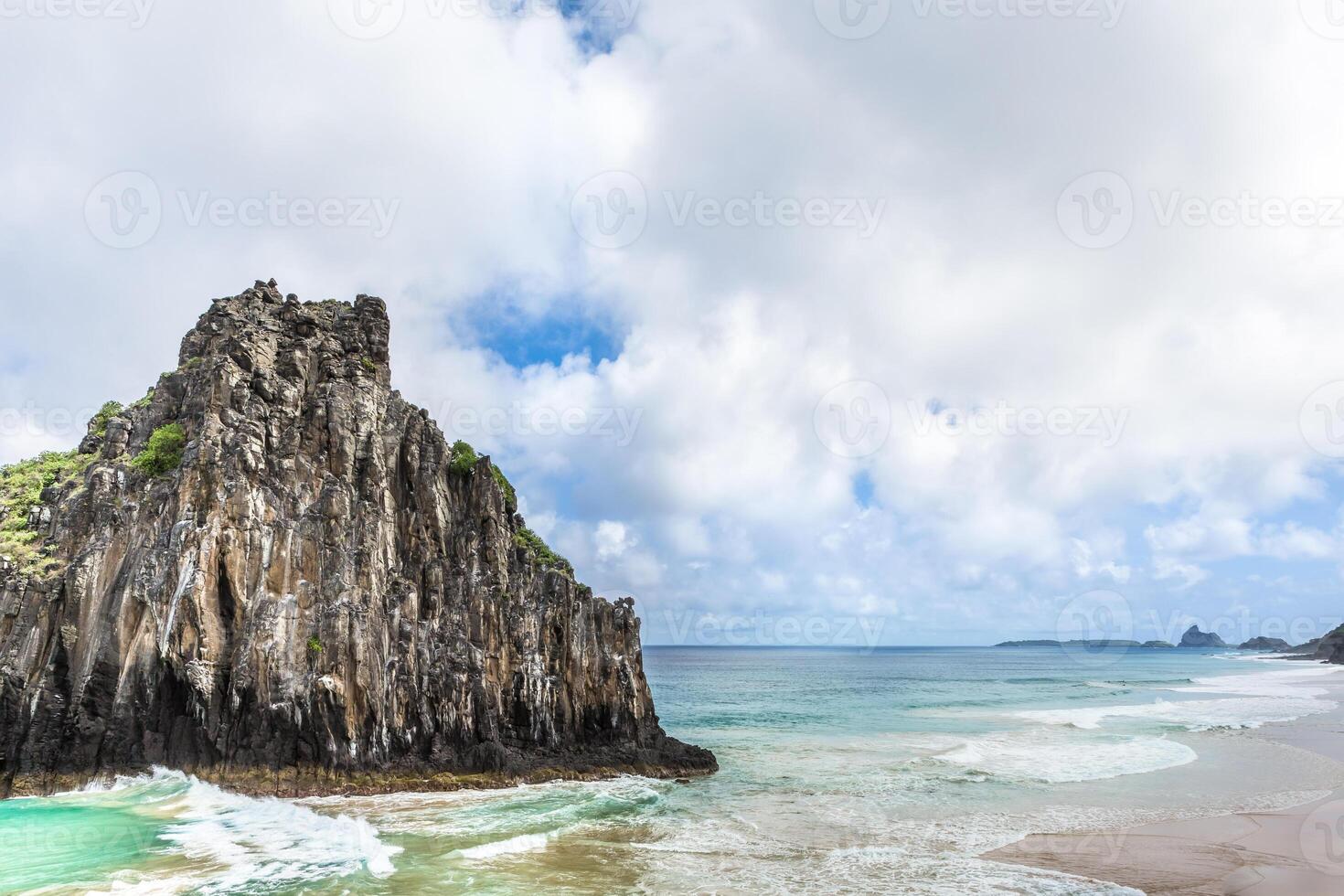 Fernando de Noronha, Brazil. The most incredible island in Brazil. View of beach with waves. photo