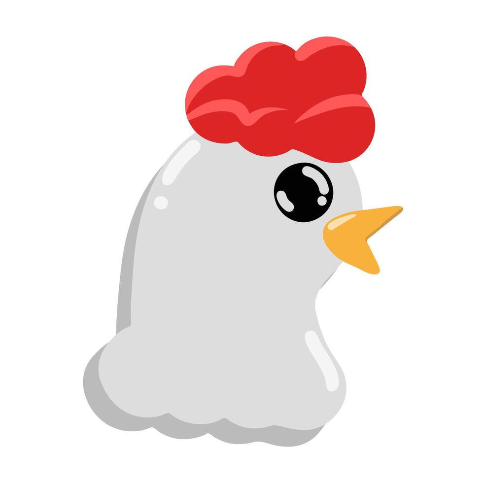 Chicken logo red and white icon illustration vector
