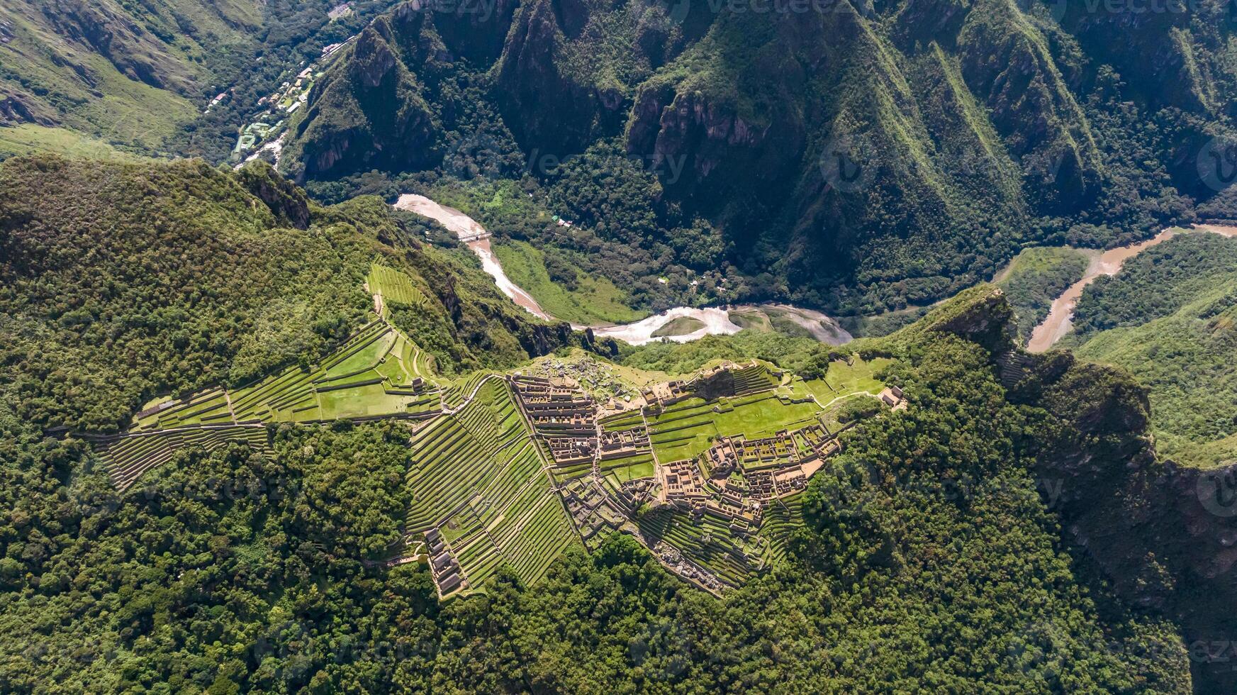 Machu Picchu, Peru. Aerial view photo