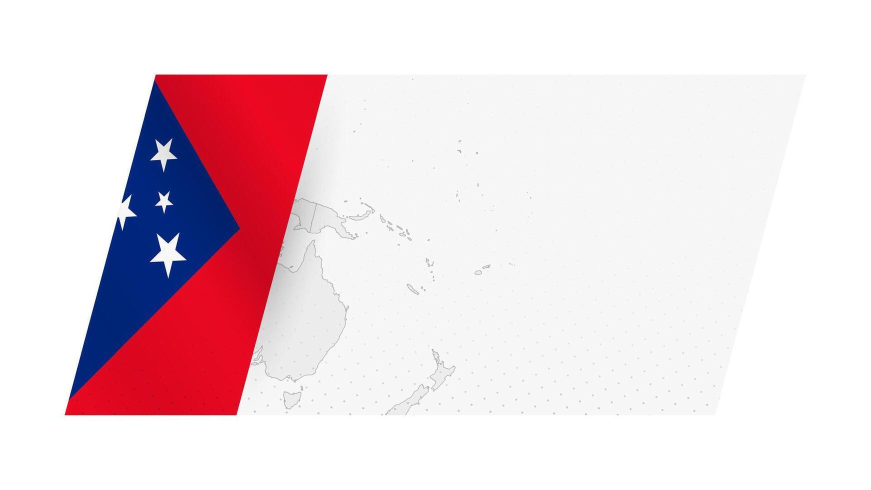 Samoa map in modern style with flag of Samoa on left side. vector