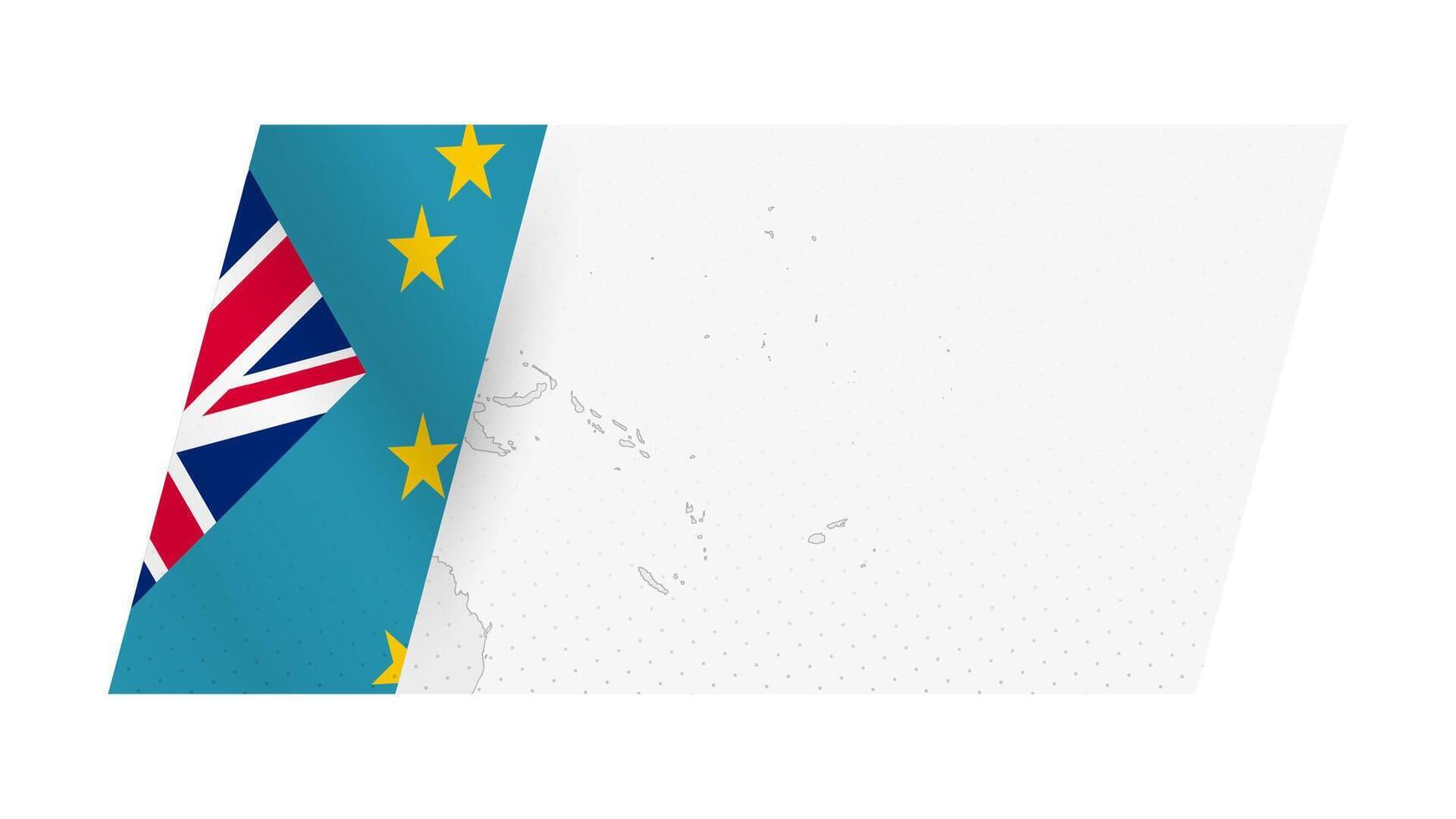 Tuvalu map in modern style with flag of Tuvalu on left side. vector