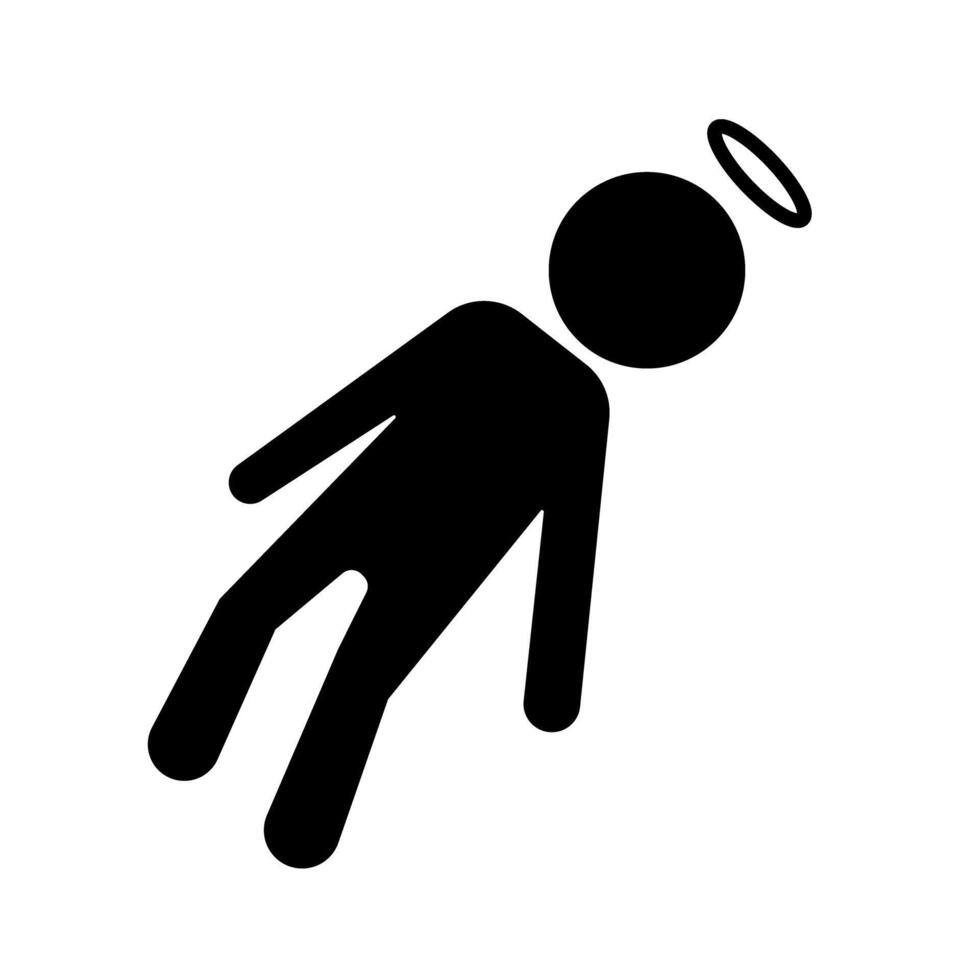 Dead man and halo silhouette icon. vector