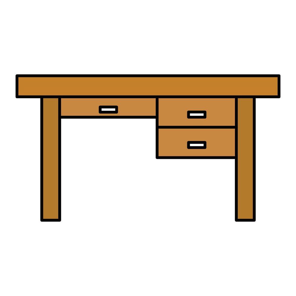 Study desk with drawers icon. vector