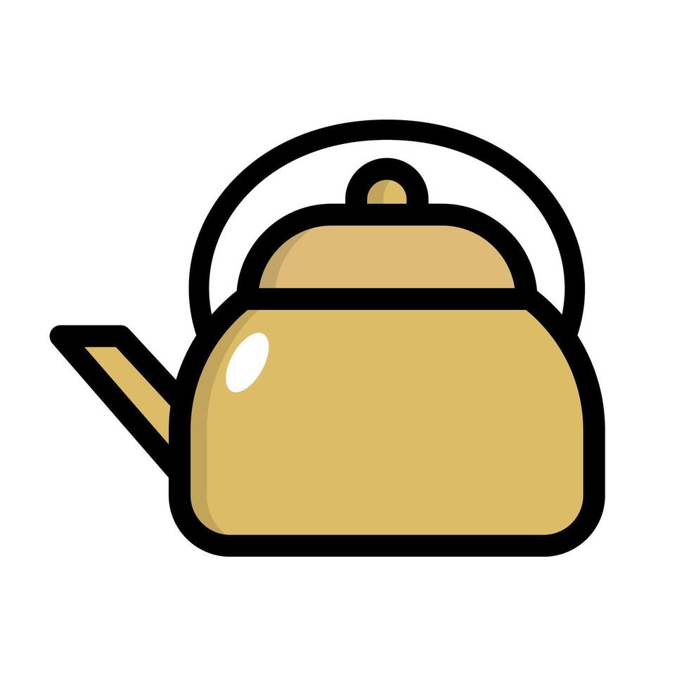 Flat design kettle icon. vector
