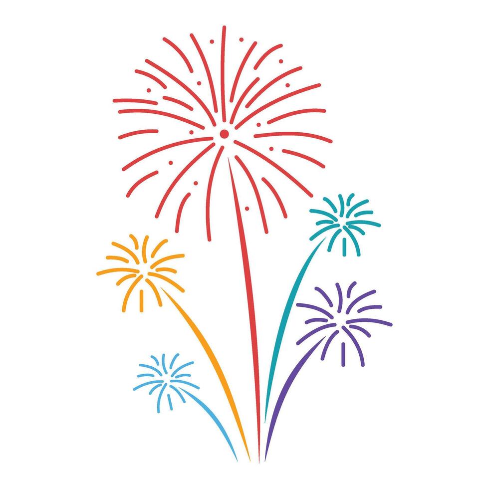 New Year Fire Works Illustration vector