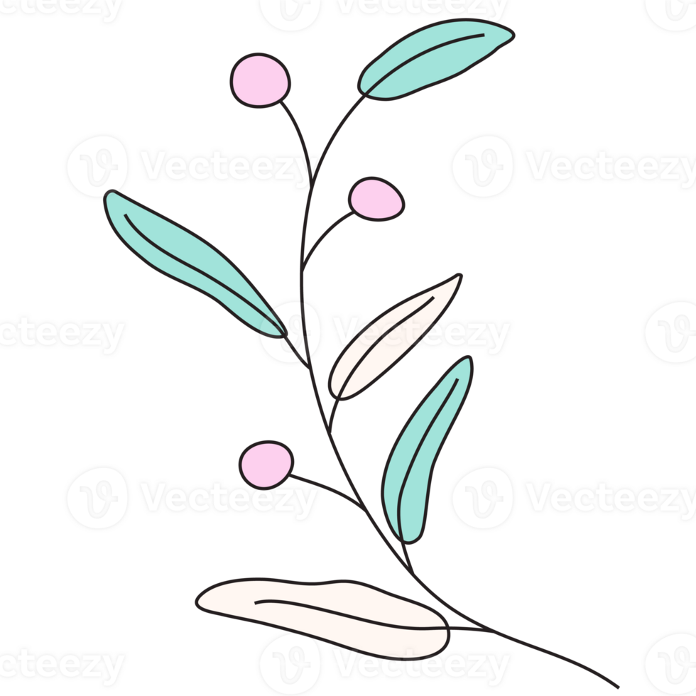 handdrawn little flower isolated on background png